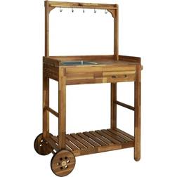 vidaXL Garden Kitchen Trolley Table