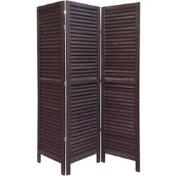 Homeroots Mariana 5.58 ft. Black 3-Panel Screen Divider