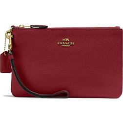 Coach 29680 Box Program Polished Pebble Small Wristlet Cherry 22952-B4/CY