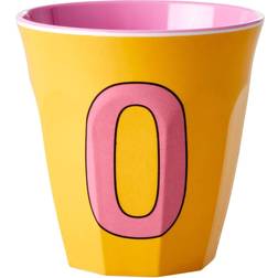 Rice melamin cup medium letter O 30 cl Yellow