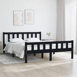 vidaXL black, 140 Solid Bed Frame Sängram