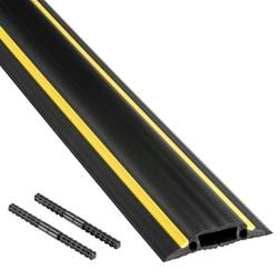D-Line Medium-duty Floor Cable Cover, 3.25 X 0.5 X 6 Ft, Black With Yellow Stripe DLNFC83H Black