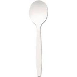 Dixie Plastic Cutlery, Mediumweight Soup Spoons, White, 1000/Carton