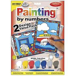 Royal Brush My First Paint by Number Kit, 8.75 by 11.375-Inch, Train and Boat, 2/pkg