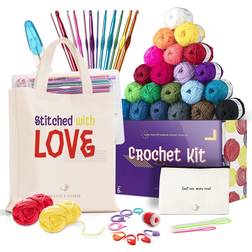 Hearth & Harbor DIY Crochet Kit 45 Pieces Beginner Crochet Set