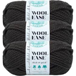 Lion Brand Yarn Wool-Ease Thick & Quick Black Walnut Super Bulky Acrylic Wool Black Yarn