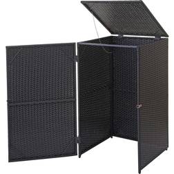 Mülltonnenverkleidung Mülltonnenbox Mülltonnenabdeckung, Poly-Rattan 120l (Gebäudefläche )