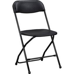 Lorell Plastic Folding Chair, Black