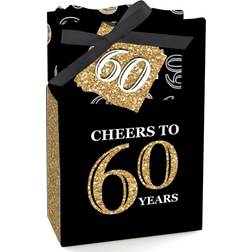 Adult 60th Birthday Gold Birthday Party Favor Boxes Set of 12