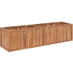 vidaXL Solid Teak Wood Garden Raised Bed 200x50cm Flower Plant Pots