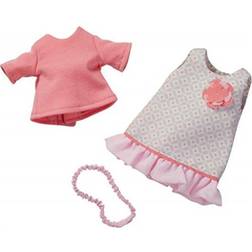 Haba Summer Dream 3 Piece Dress Set Includes T-Shirt Play Dress and Stretchy Fits 12-13.5 Soft Dolls