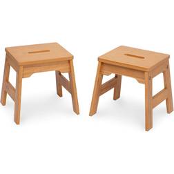 Melissa & Doug Wooden Stools - Set of 2 Natural