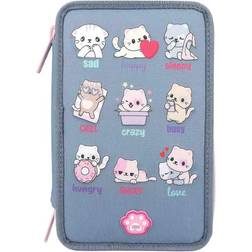 Depesche Top Model Cats Mood Barometer Triple Pencil Case