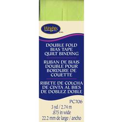 Wrights 7/8" Lime Green Double Fold Bias Tape Quilt Binding 3 Yards