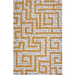 modway Nahia Collection R-1015C-810 Geometric Maze 8x10 White, Yellow, Gray