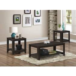 Monarch Specialties Set Espresso Coffee Table 20.5x42" 3