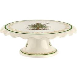 Spode Christmas Tree Gold Stand Measures 11-inches Cake Plate