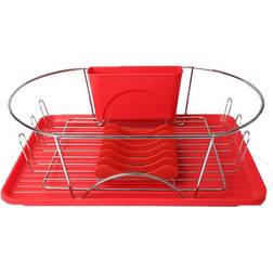 MegaChef Red Enamel 17-inch Dish Drainer