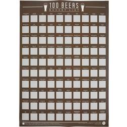 Gift Republic 100 Beers Scratch Off Poster