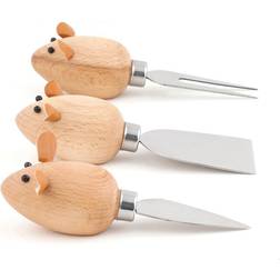 Kikkerland Mice Set Of 3 CHS08 Cheese Knife