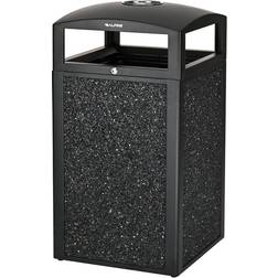 Alpine 40 Gal. Grey Stone Steel All-Weather Commercial Trash Can