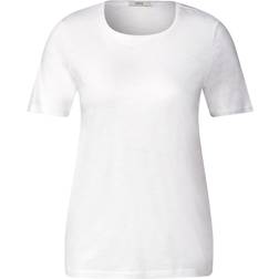 Cecil Lena Plain Color T-shirt - White