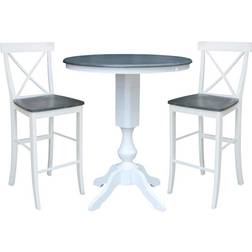 International Concepts 36-Inch Round Extension Dining Table