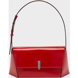 Ferragamo Prisma Calf Leather Shoulder Bag FLAME RED