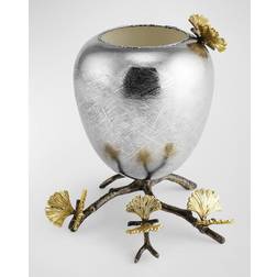 Michael Aram Butterfly Ginkgo Footed Stainless Steel Vase 7.5"