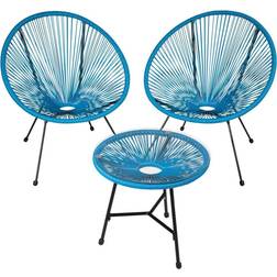 tectake blue of 2 Santana chairs