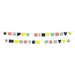 Folat Banner guirlande Monster fødselsdagsfest-2 dele