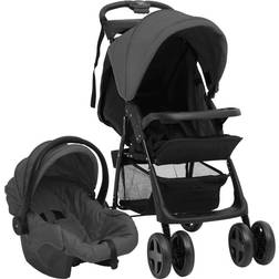 vidaXL 3-in-1 Kinderwagen Dunkelgrau Und