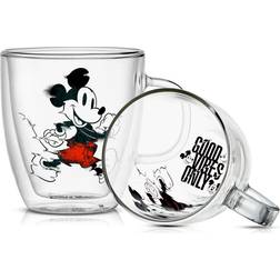 Joyjolt Disney Mickey Mouse Glitch 13.5 Borosilicate-Glass Double Cup 4