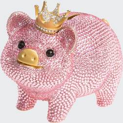 Pave Piggy Bank with Crown LIGHT PINK