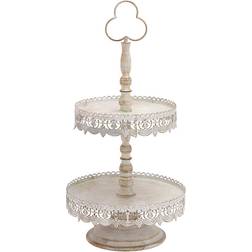 Litton Lane Farmhouse 2 Tier Stand Iris Serving Tray