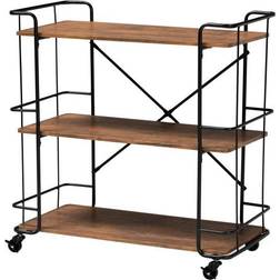 Baxton Studio Neal Rustic Cart Trolley Table