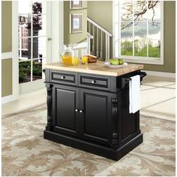 Crosley Oxford Butcher Block Top Kitchen Island Storage Cabinet