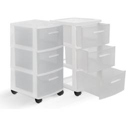 Inval MQ Resin Rolling Cart Chest of Drawer