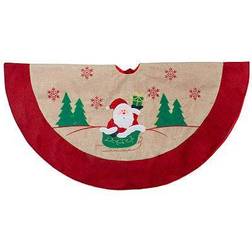 Northlight Santa Claus Burlap & Embroidered Skirt Christmas Tree Ornament