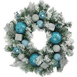 Northlight 24 Unlit Flocked Artificial Pine with Sequined Ornaments Wreath Christmas Tree