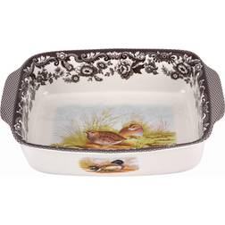 Spode Woodland Rabbit/Quail Rectangular Handled Serving Dish