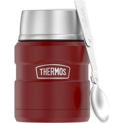 Thermos 16-Ounce Stainless King Vacuum-Insulated Stainless Jar with Folding Spoon, Red SK3000MR4 Food Thermos