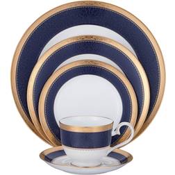 Noritake Odessa Cobalt Gold Pc Place Dinner Set 5