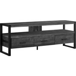 Monarch Specialties I 2823 Black Reclaimed Wood Look TV Bench 59x21.8"