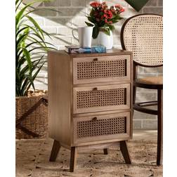 Baxton Studio 3-Drawer Bedside Table