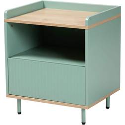 Baxton Studio Tavita Brown/Mint Green Bedside Table 15.7x18.9"