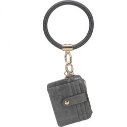 MKF Collection Jordyn Vegan Leather Bracelet Keychain with a Credit Card Holder