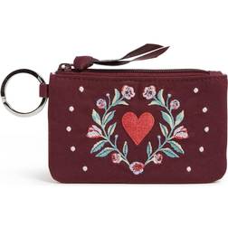 Vera Bradley Women s Recycled Cotton Zip ID Case Imperial Hearts Red