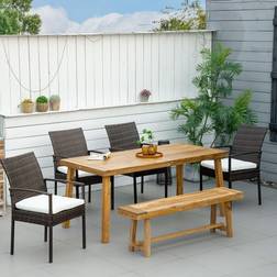 OutSunny Armrests Patio Dining Set