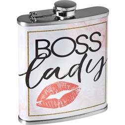 Crystal Art Gallery American Decor 8 oz Liquor Flask Boss Lady Hip Flask